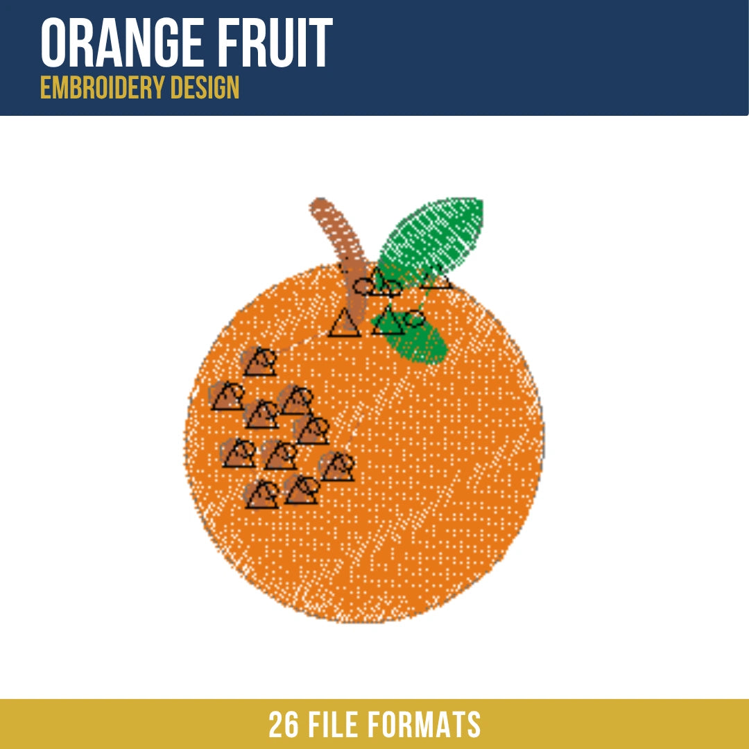 Orange Fruit Embroidery Design