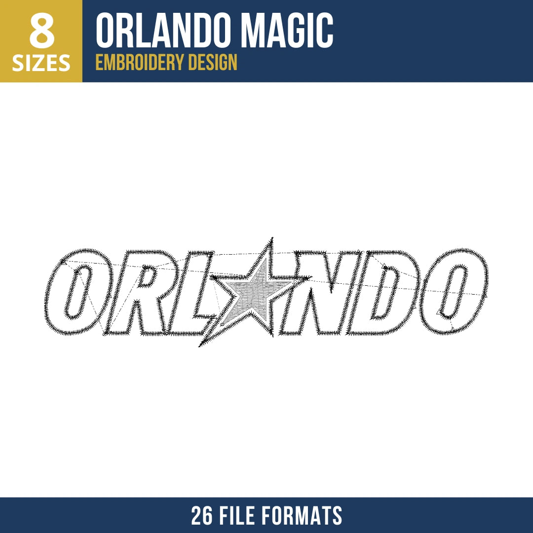Orlando Magic Wordmark Embroidery Design