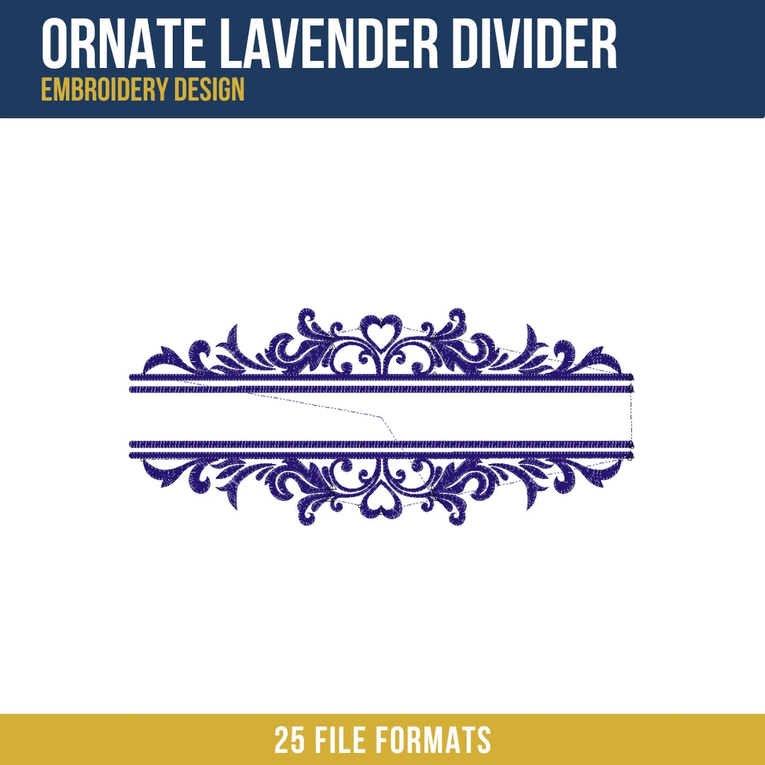 Ornate Lavender Divider Embroidery Design