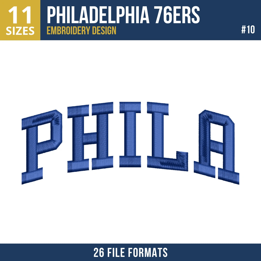 Philadelphia 76ers Embroidery Bundle | 10 Designs