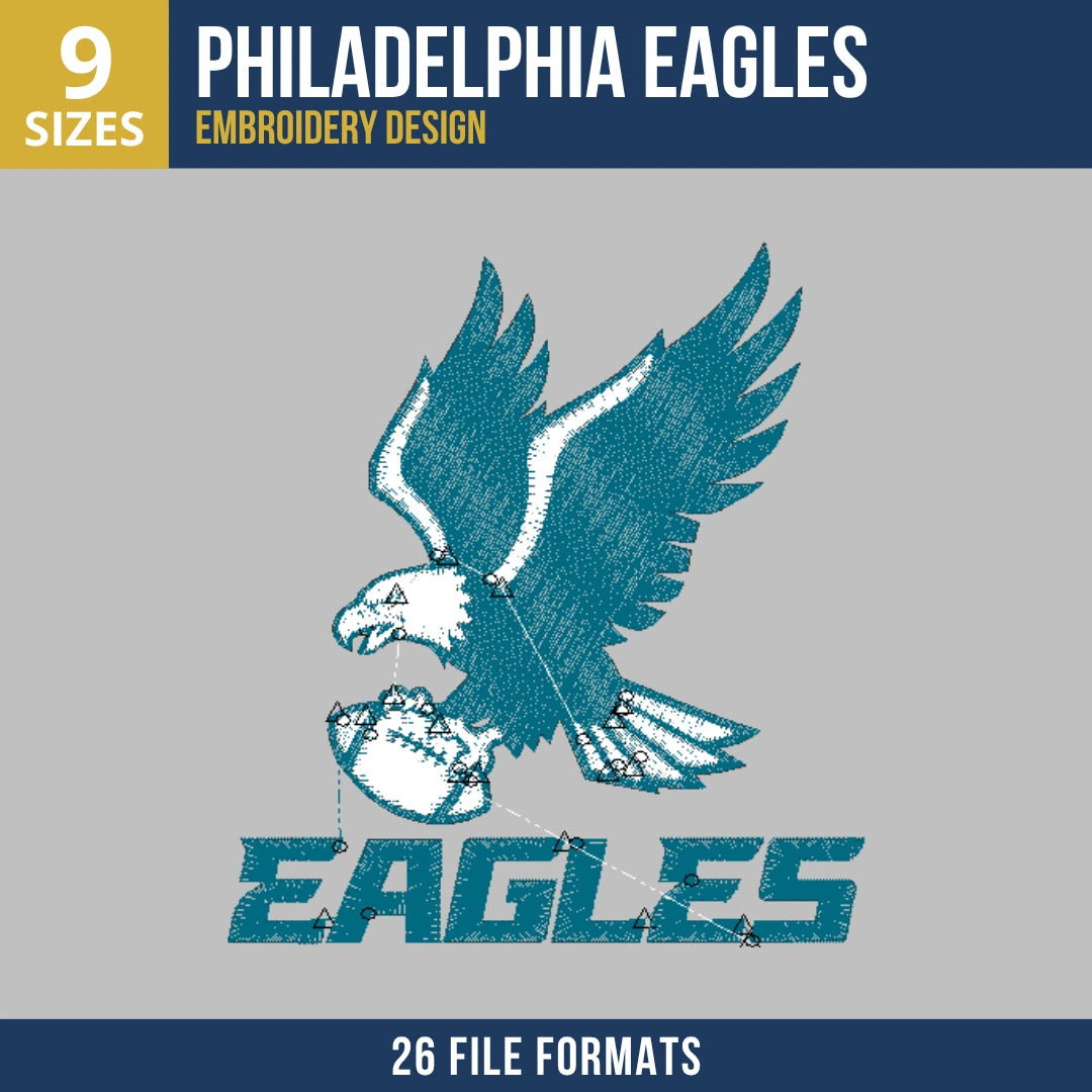 Philadelphia Eagles Football Embroidery Design | 9 Sizes