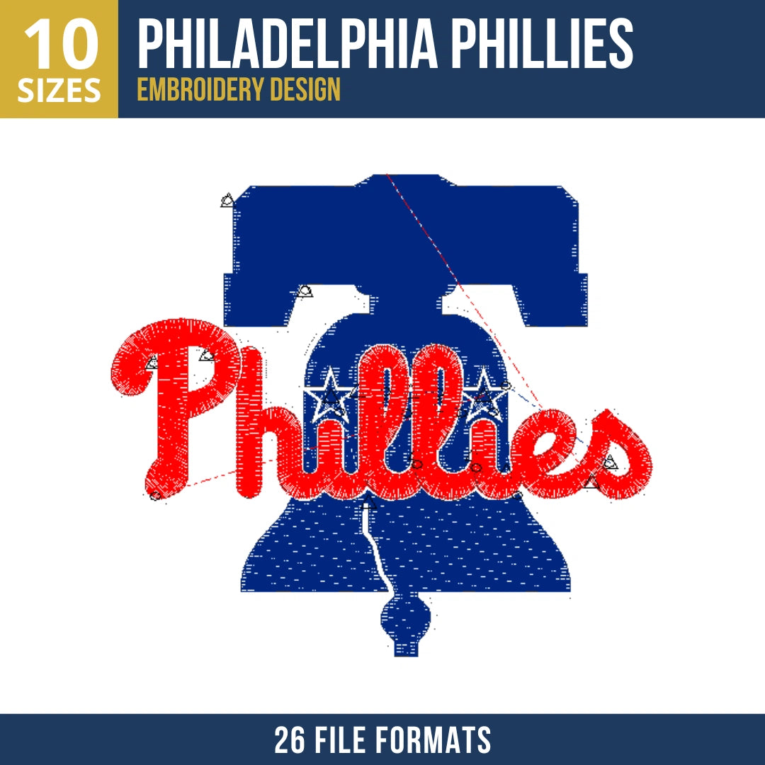 Philadelphia Phillies Liberty Bell Wordmark Embroidery Design