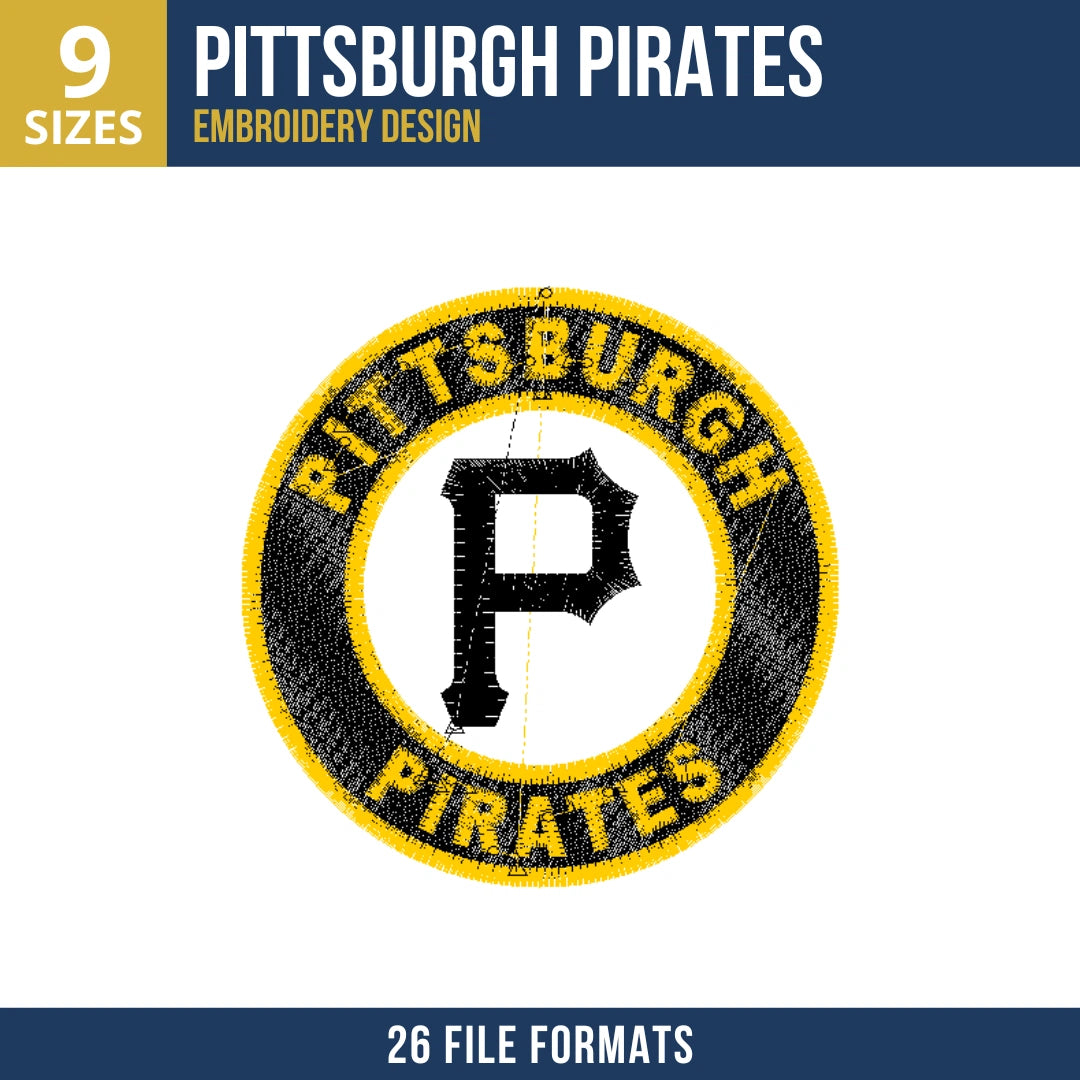 Pittsburgh Pirates Circular Badge Embroidery Design