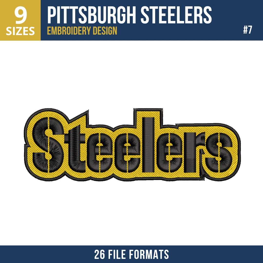 Pittsburgh Steelers Embroidery Bundle | 7 Designs
