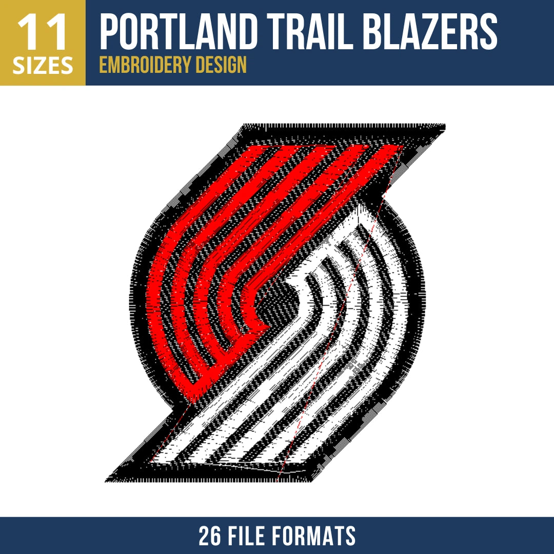 Portland Trail Blazers Pinwheel Mark Embroidery Design