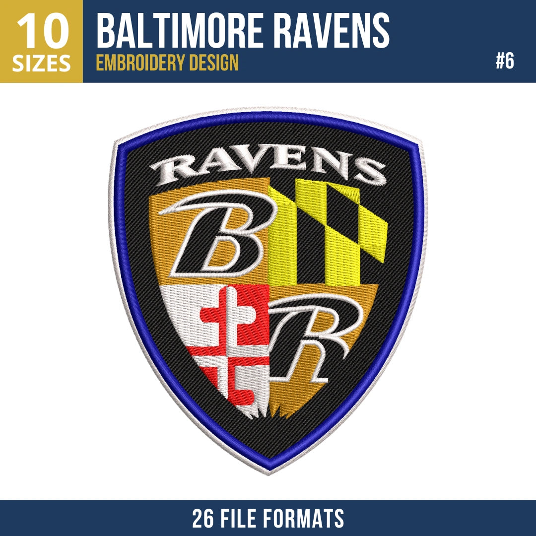 Baltimore Ravens Embroidery Design Bundle
