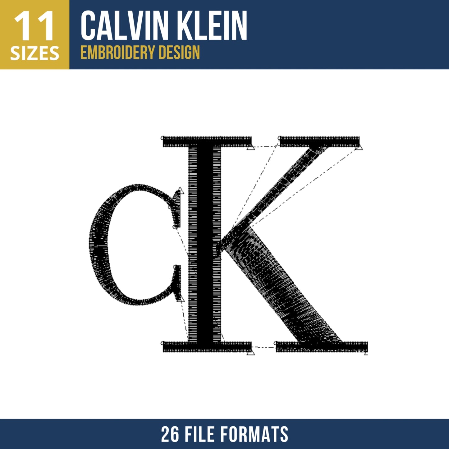 CK Calvin Klein Monogram Embroidery Design