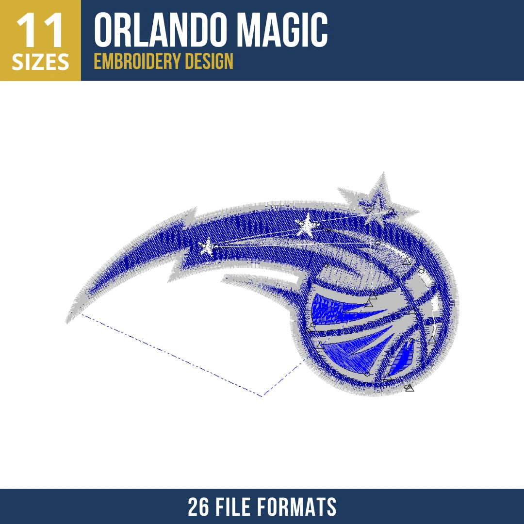 Orlando Magic Comet Basketball Embroidery Design