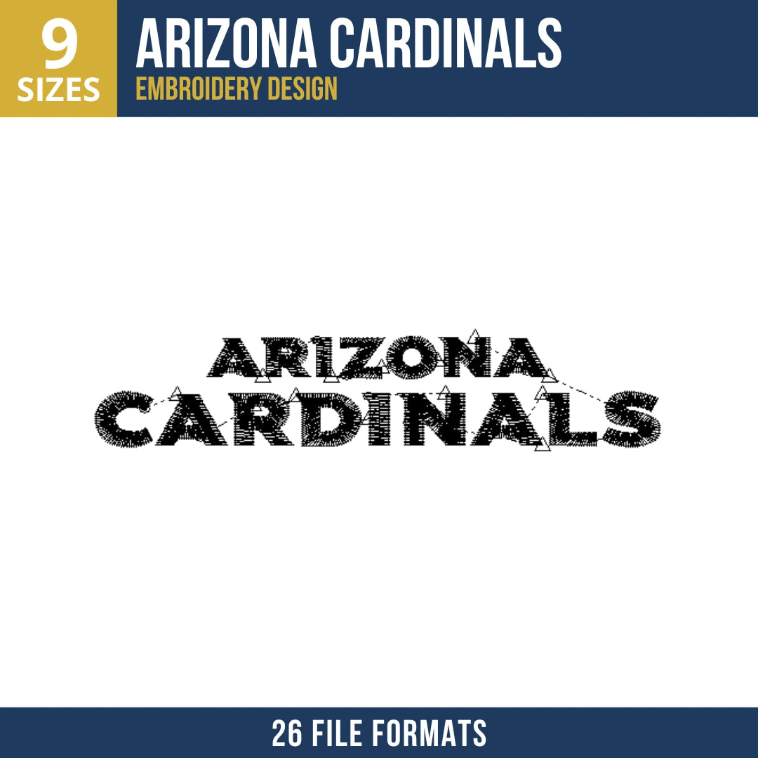 Arizona Cardinals Wordmark Football Embroidery Design