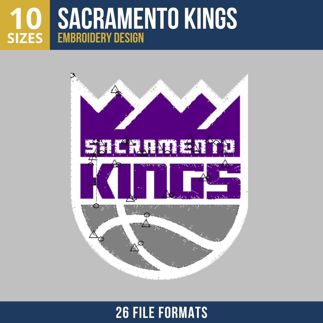 Sacramento Kings Shield Badge Embroidery Design