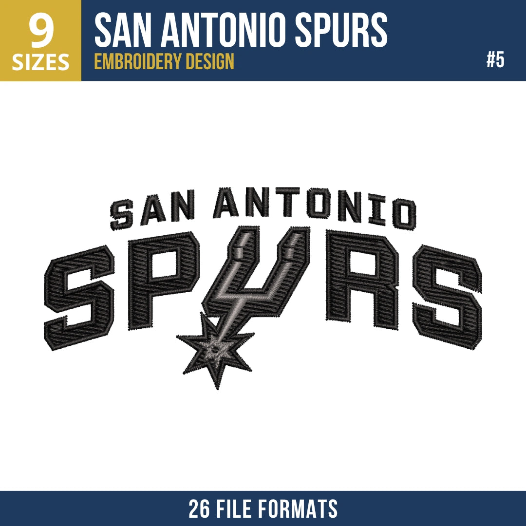 San Antonio Spurs Embroidery Bundle | 5 Designs