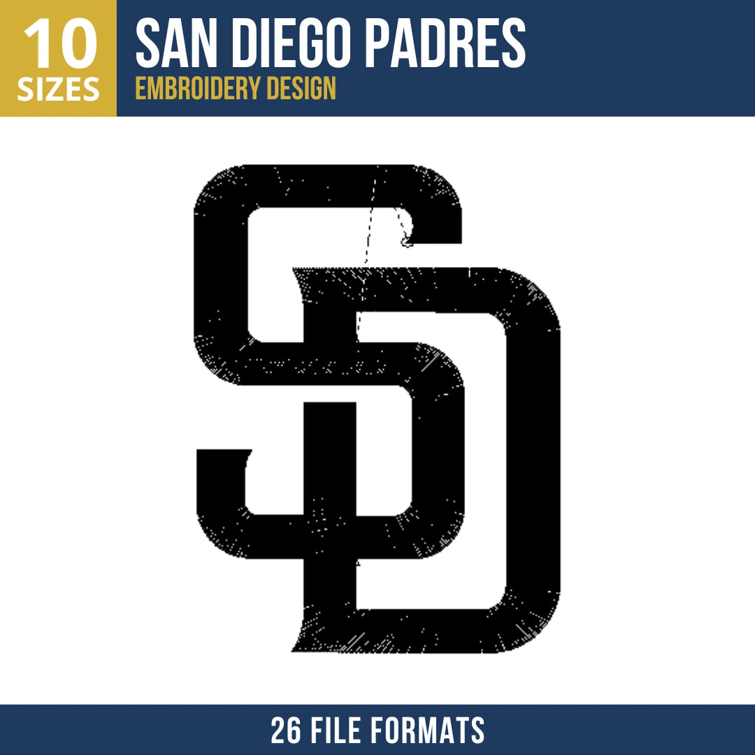 San Diego Padres SD Monogram Embroidery Design