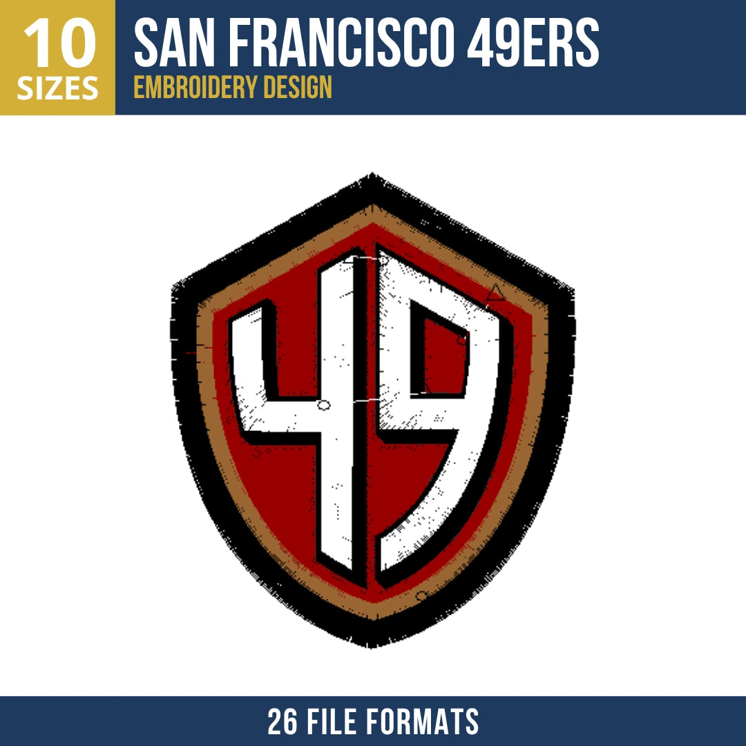 San Francisco 49ers Shield Crest Embroidery Design