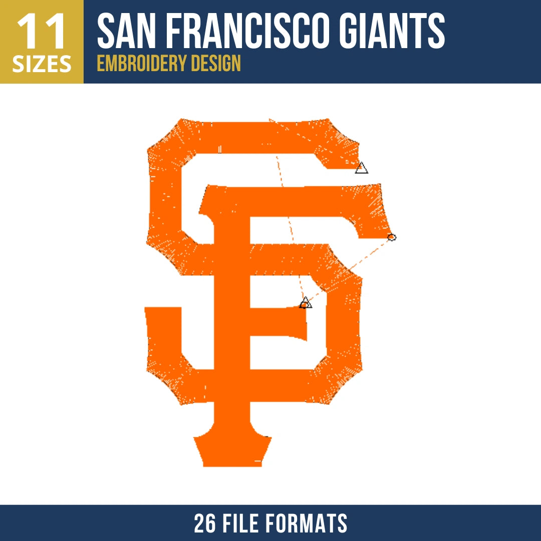 San Francisco Giants SF Monogram Classic Embroidery Design