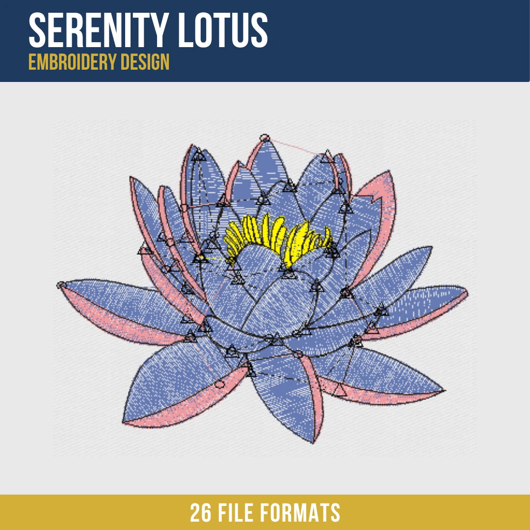 Serenity Lotus Embroidery Design
