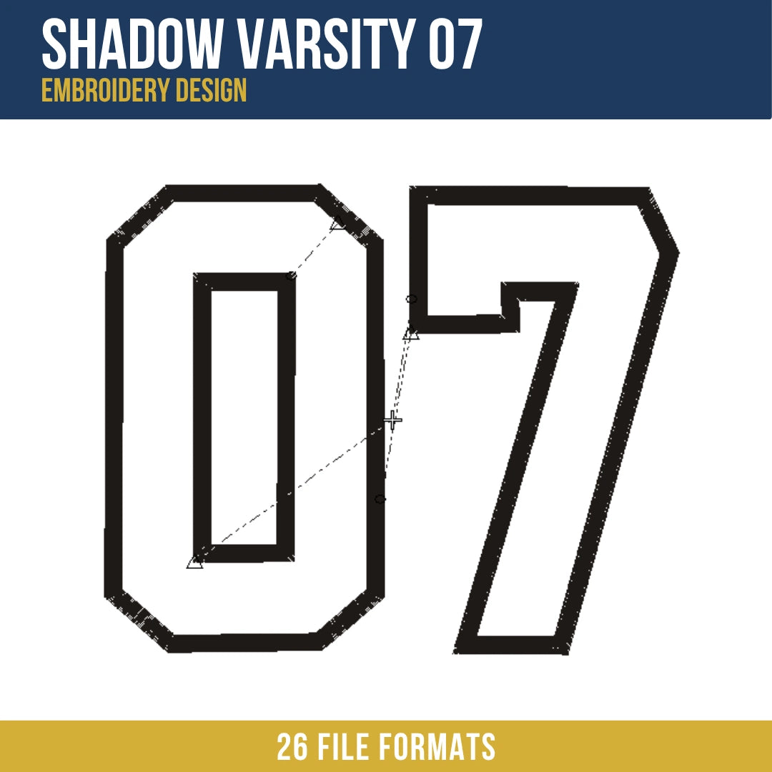 Shadow Varsity 07 Embroidery Design
