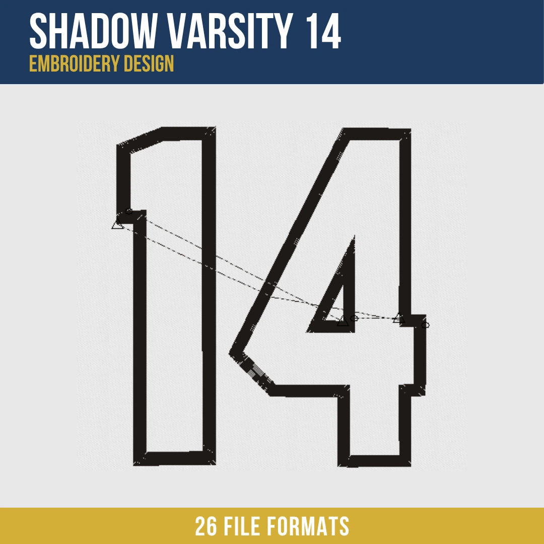 Shadow Varsity 14 Embroidery Design