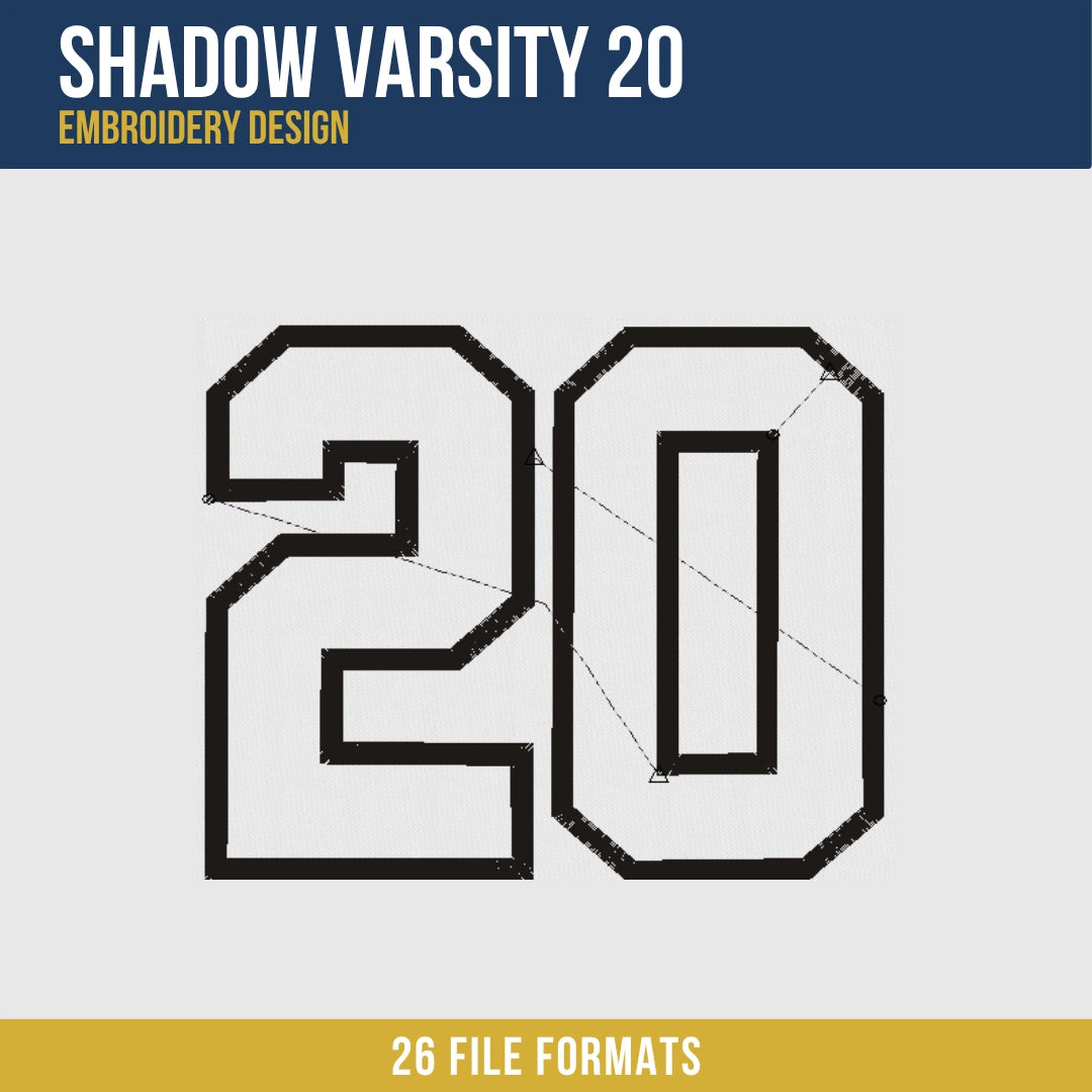 Shadow Varsity 20 Embroidery Design