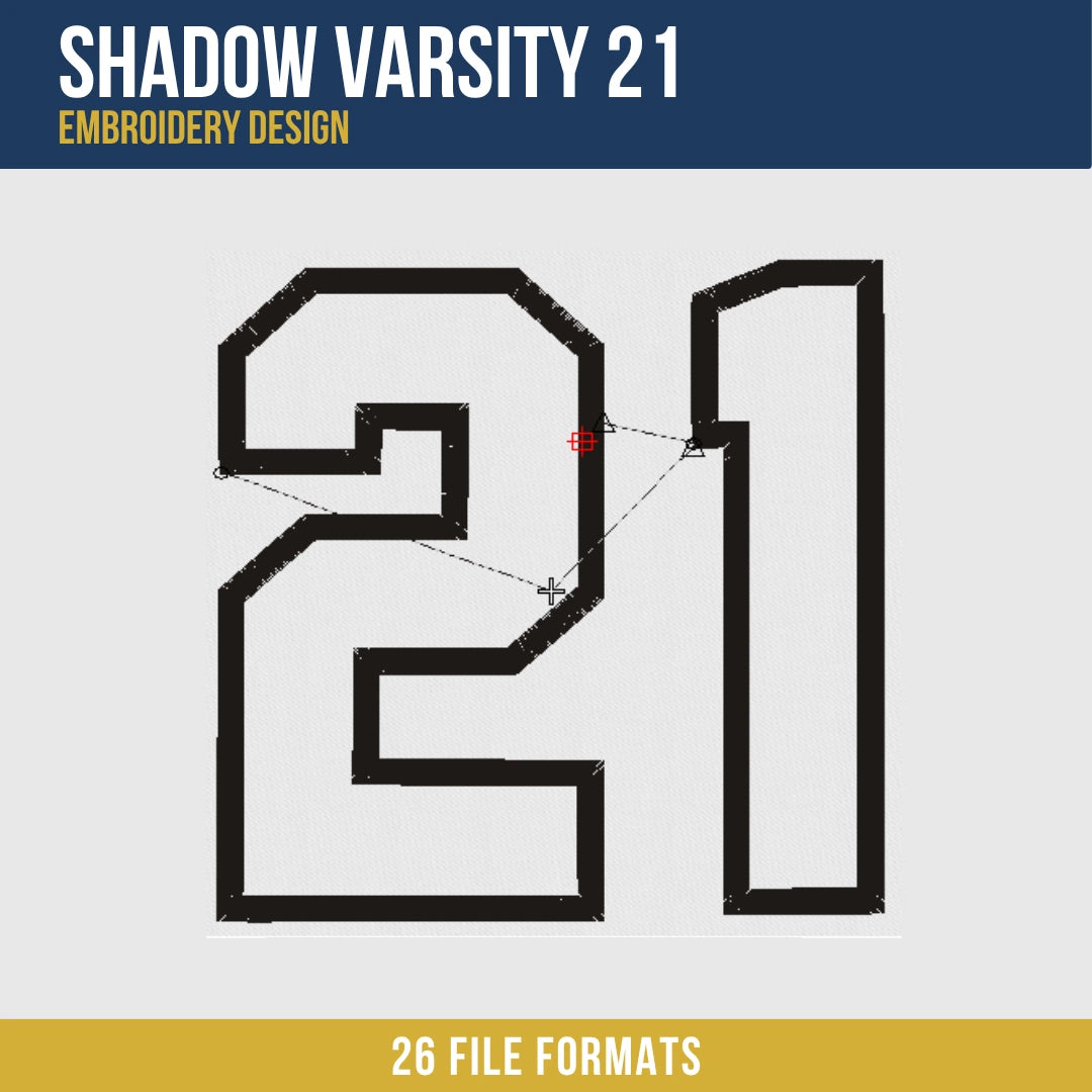 Shadow Varsity 21 Embroidery Design