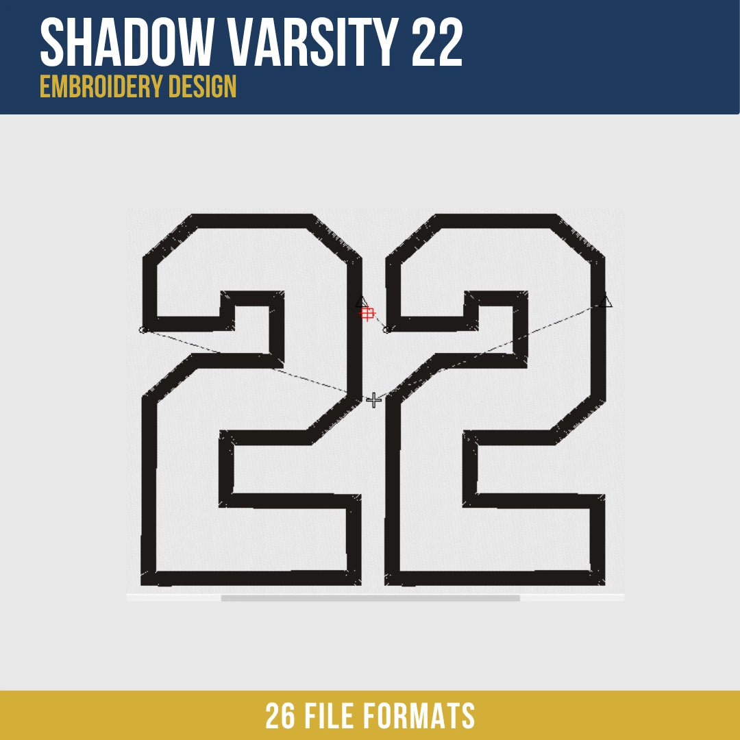 Shadow Varsity 22 Embroidery Design