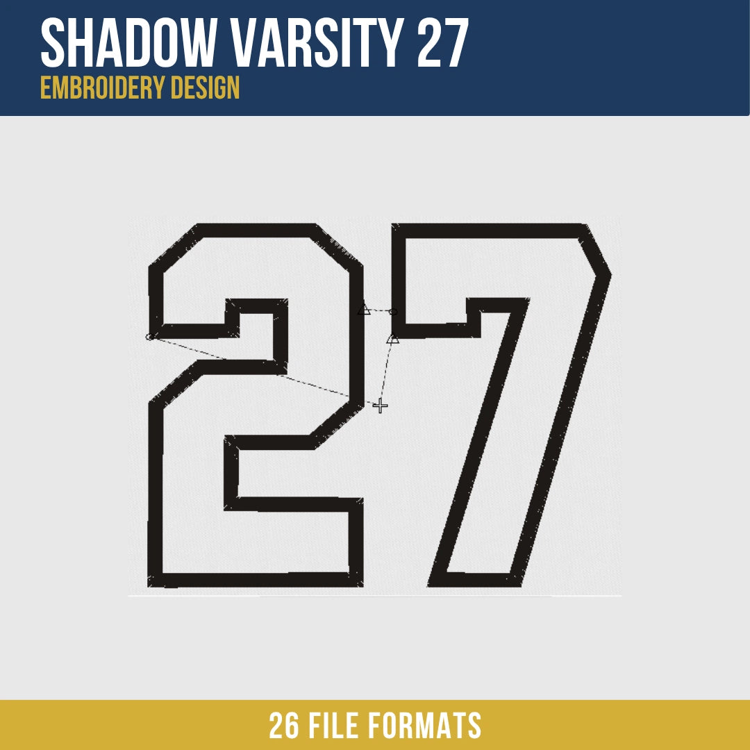 Shadow Varsity 27 Embroidery Design