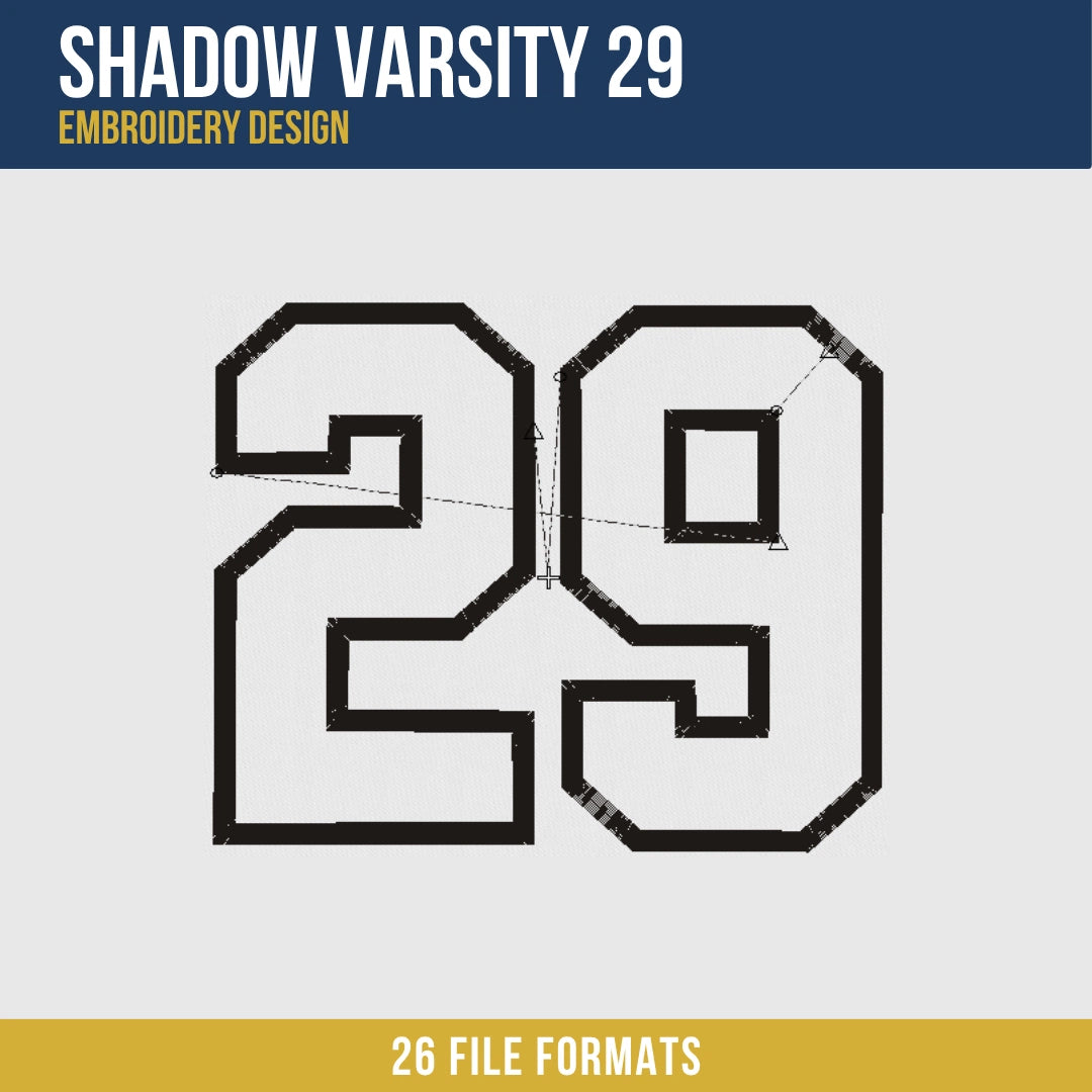 Shadow Varsity 29 Embroidery Design