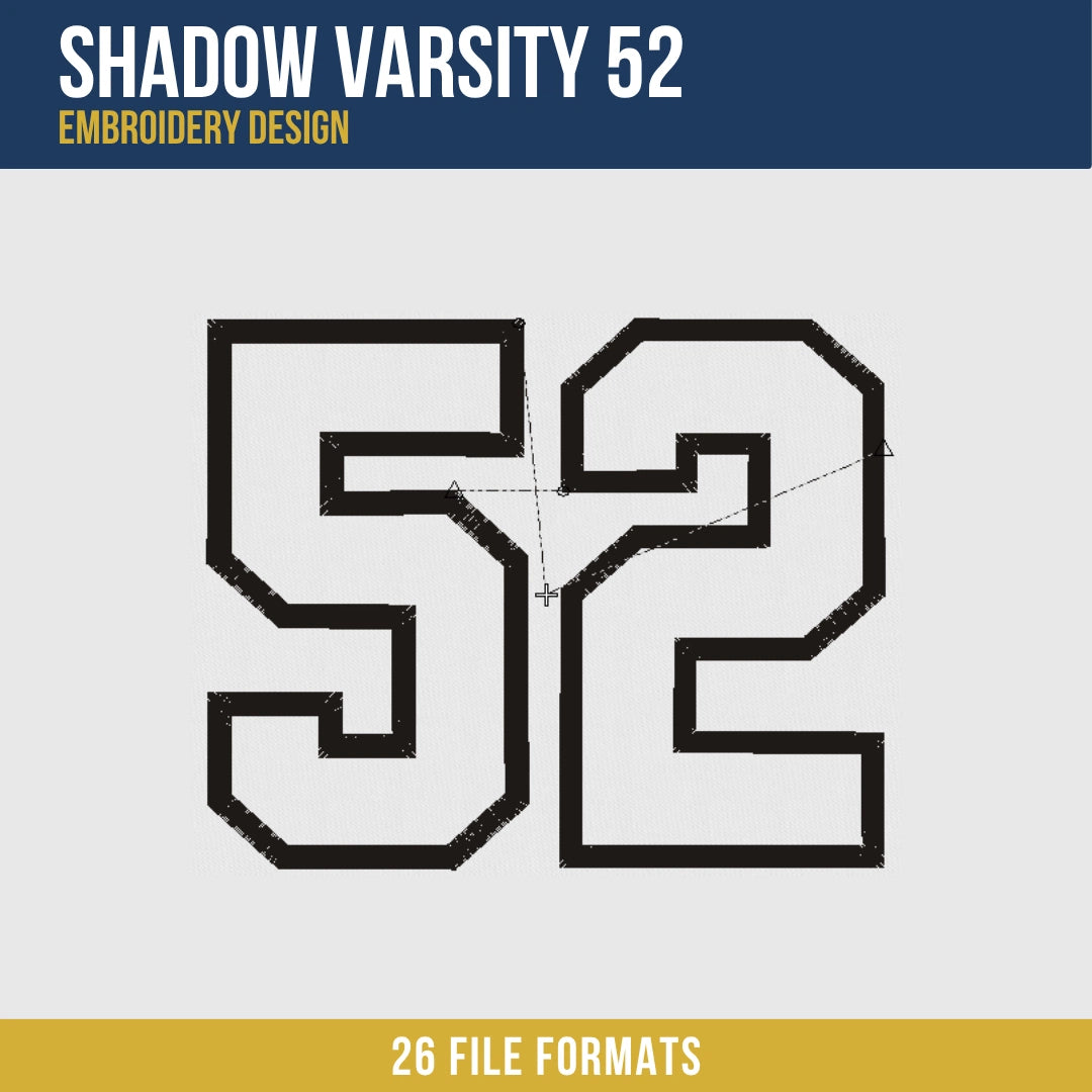 Shadow Varsity 52 Embroidery Design