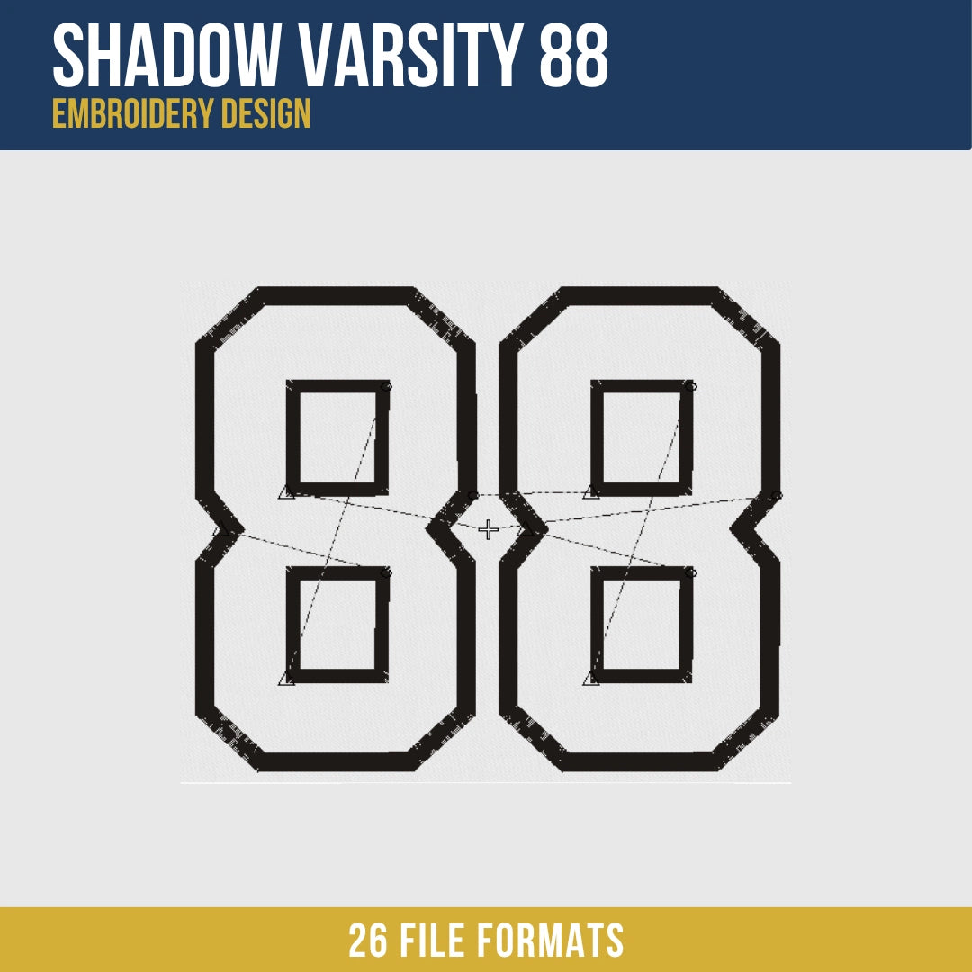Shadow Varsity 88 Embroidery Design