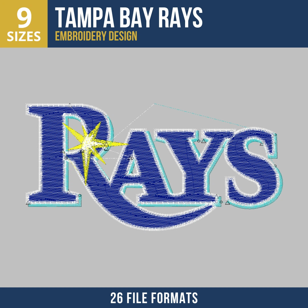 Tampa Bay Rays Wordmark Embroidery Design