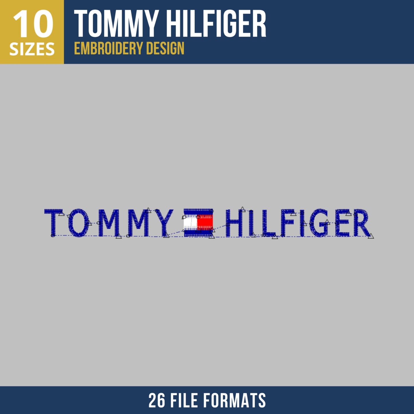 Tommy Hilfiger Text Logo Machine Embroidery Design