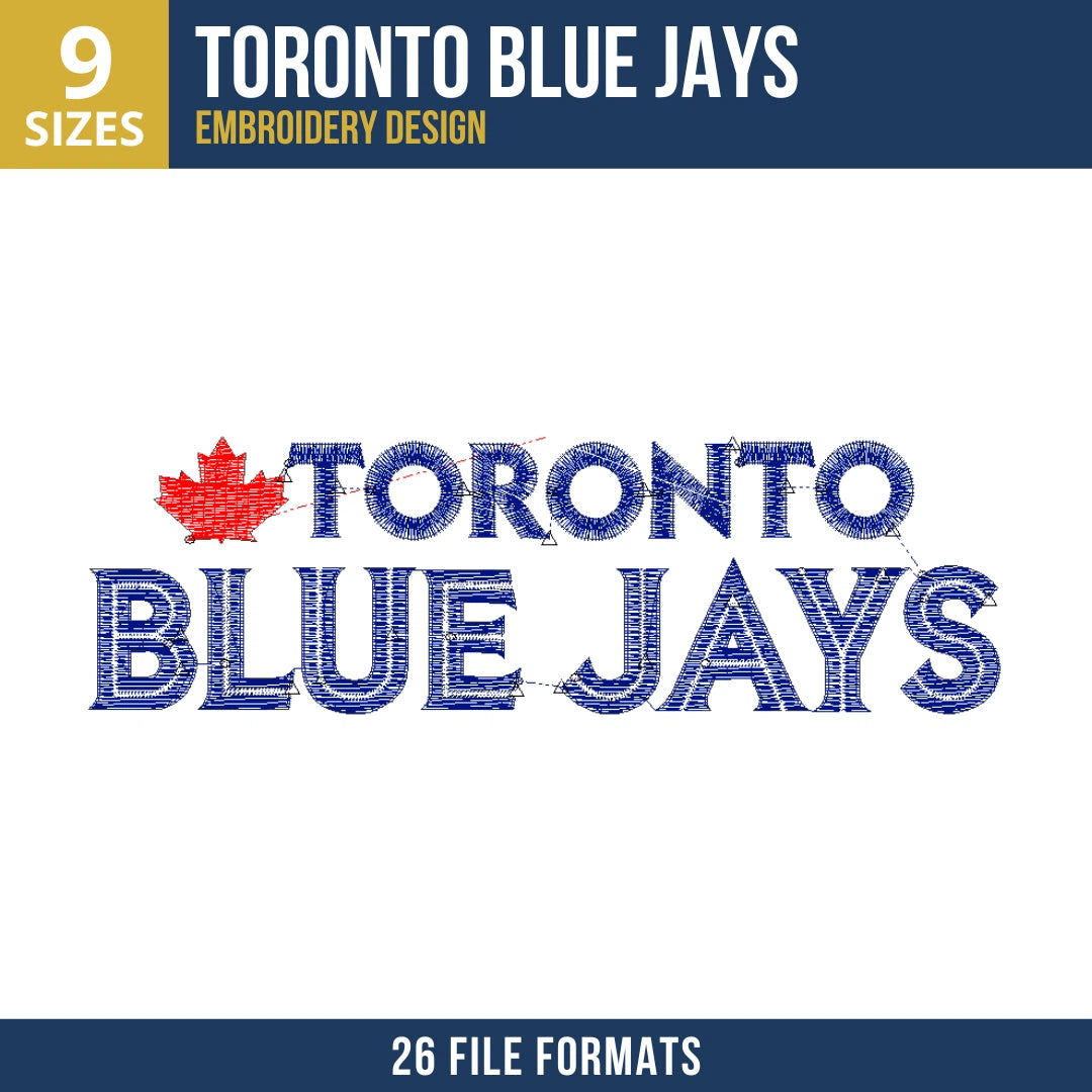 Toronto Blue Jays Stacked Wordmark Embroidery Design