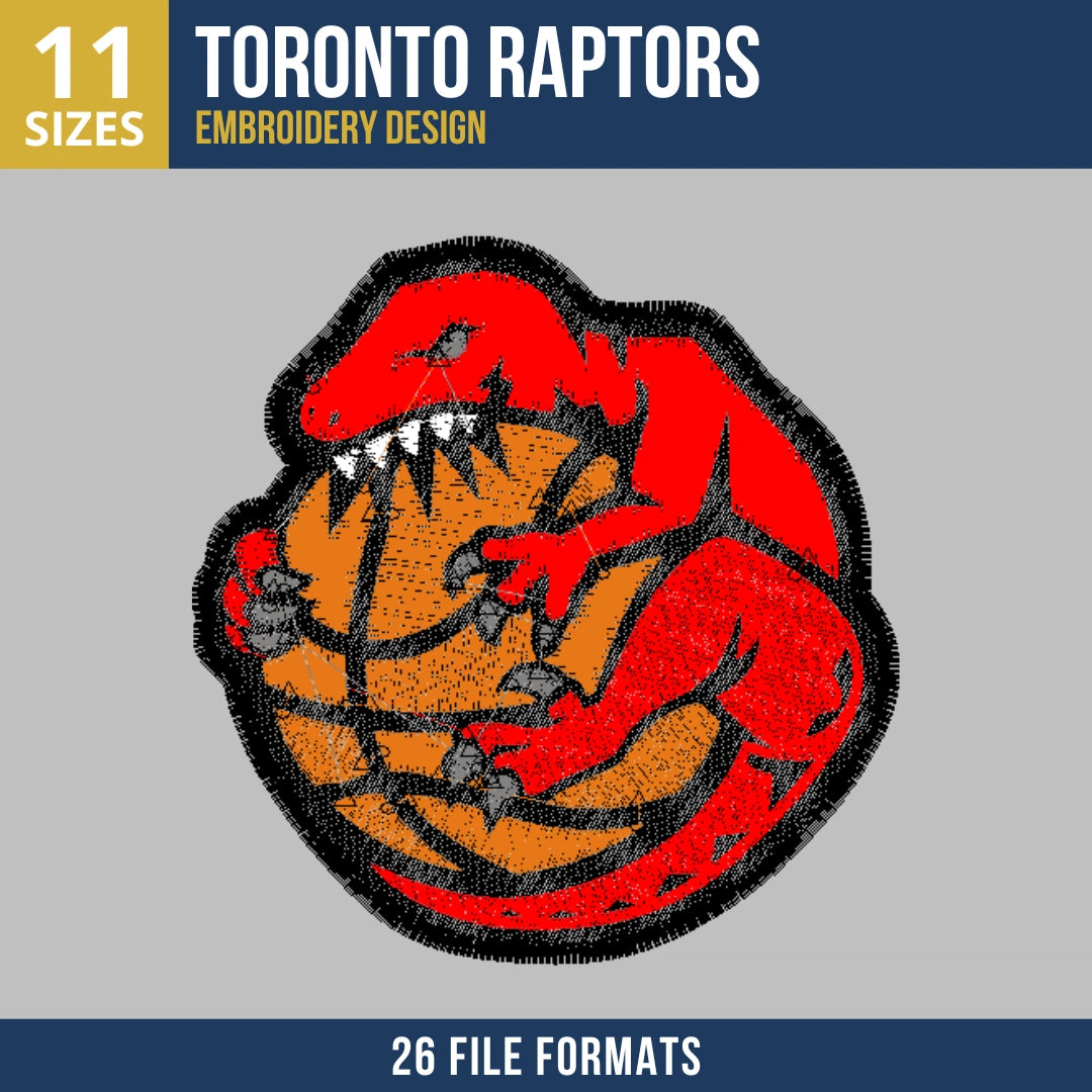 Toronto Raptors Curled Mascot Embroidery Design