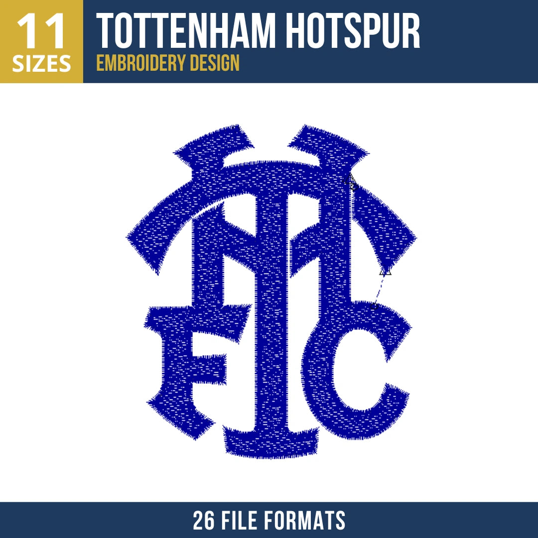 Tottenham Hotspur THFC Monogram Embroidery Design