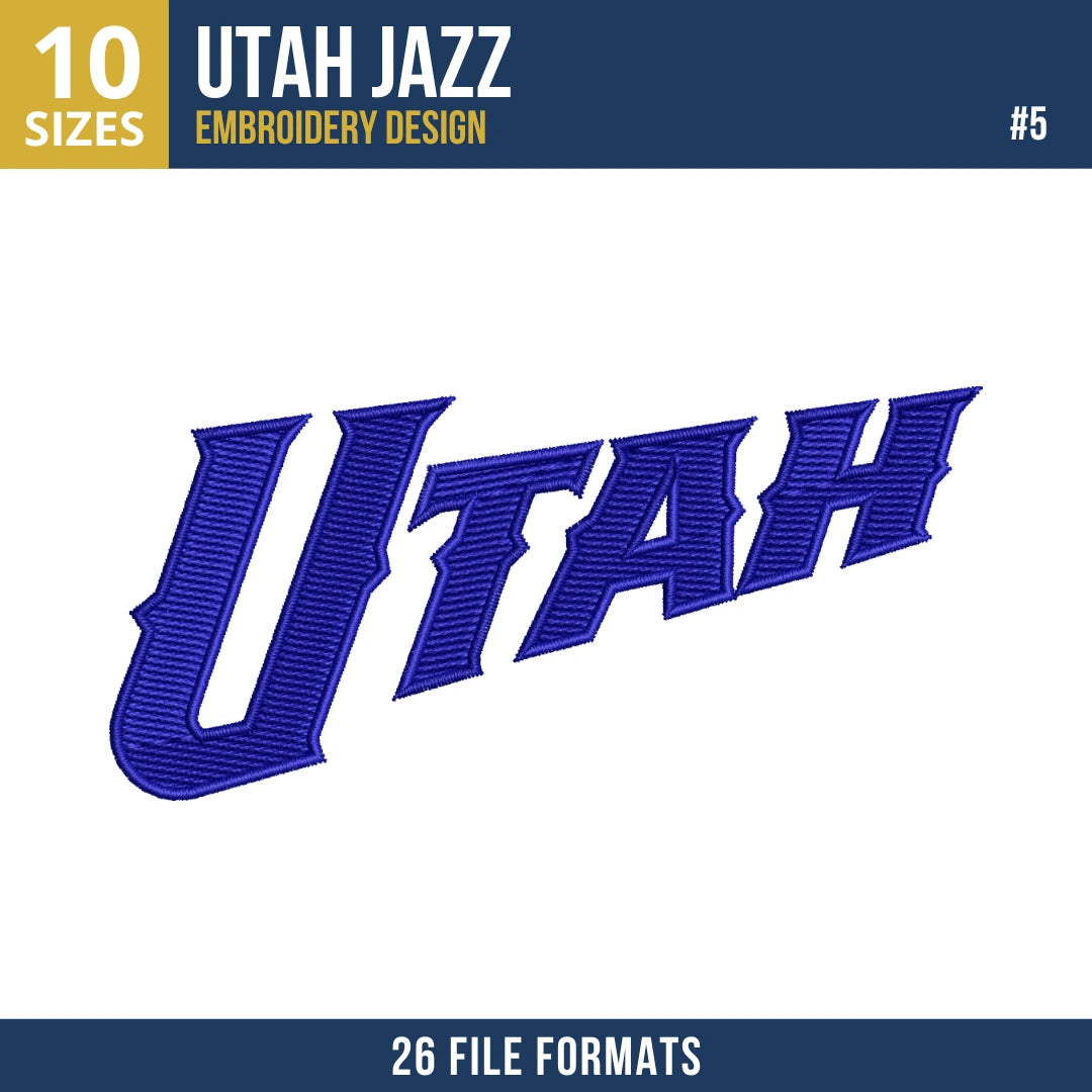 Utah Jazz Embroidery Design Bundle