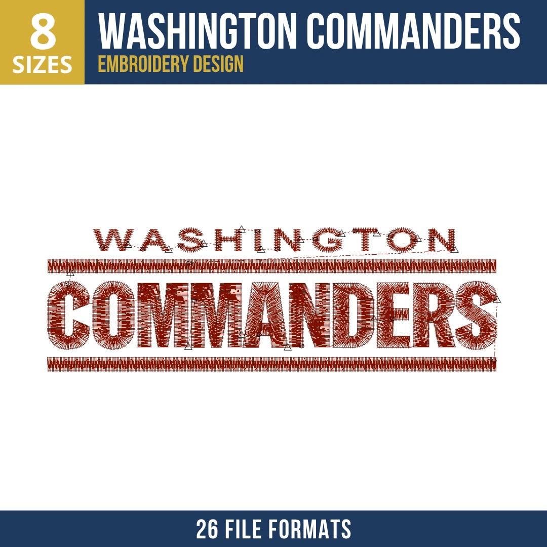 Washington Commanders Wordmark Embroidery Design