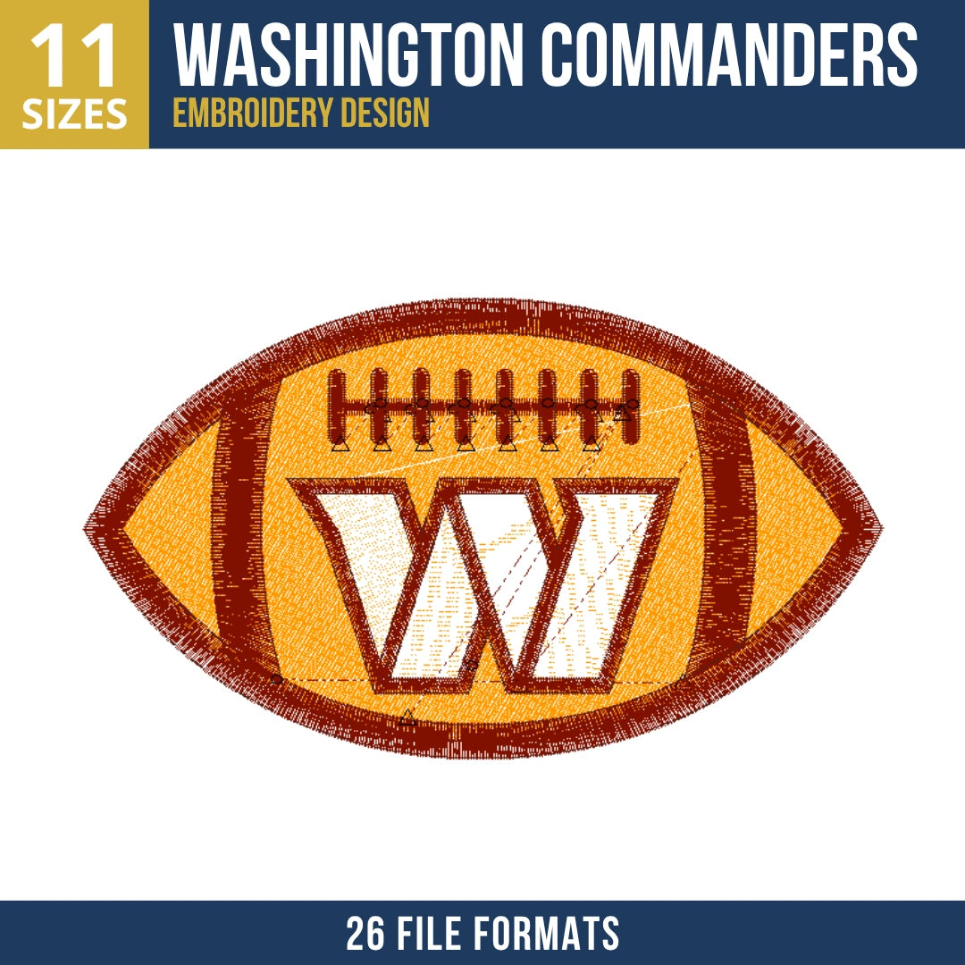 Washington Commanders Football Embroidery Design