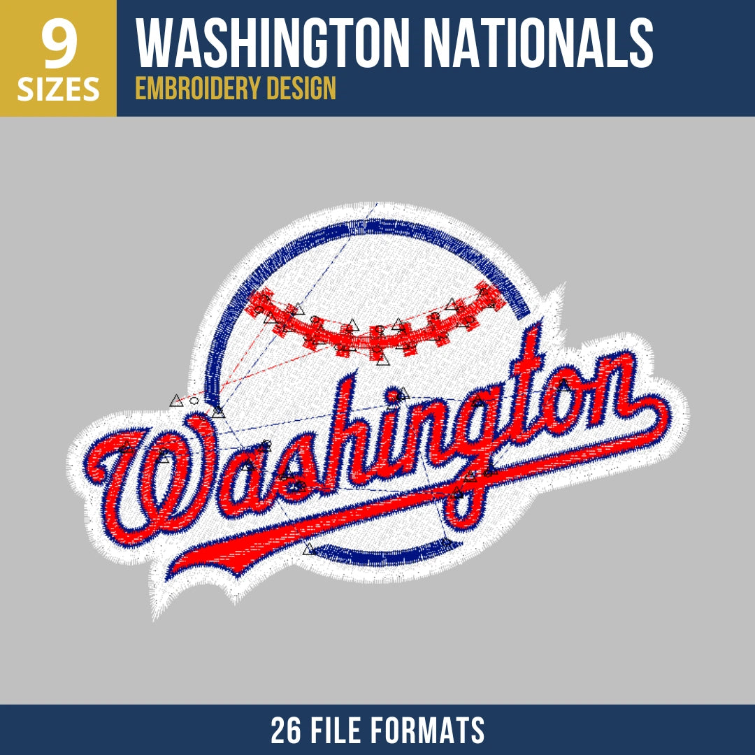 Washington Nationals Wordmark Baseball Embroidery Design