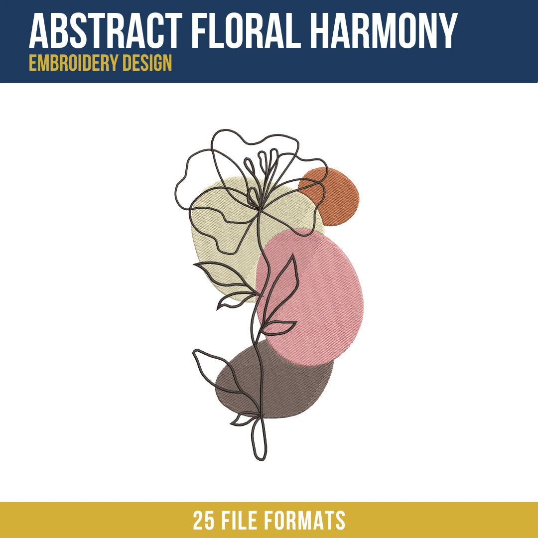 Abstract Floral Harmony Embroidery Design