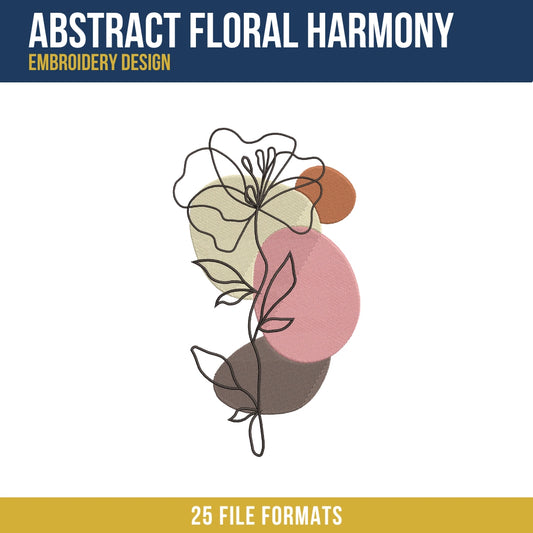 Abstract Floral Harmony Embroidery Design