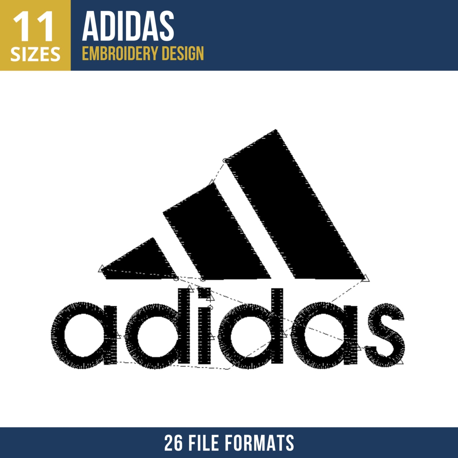 Adidas Three Stripes Embroidery Design 
