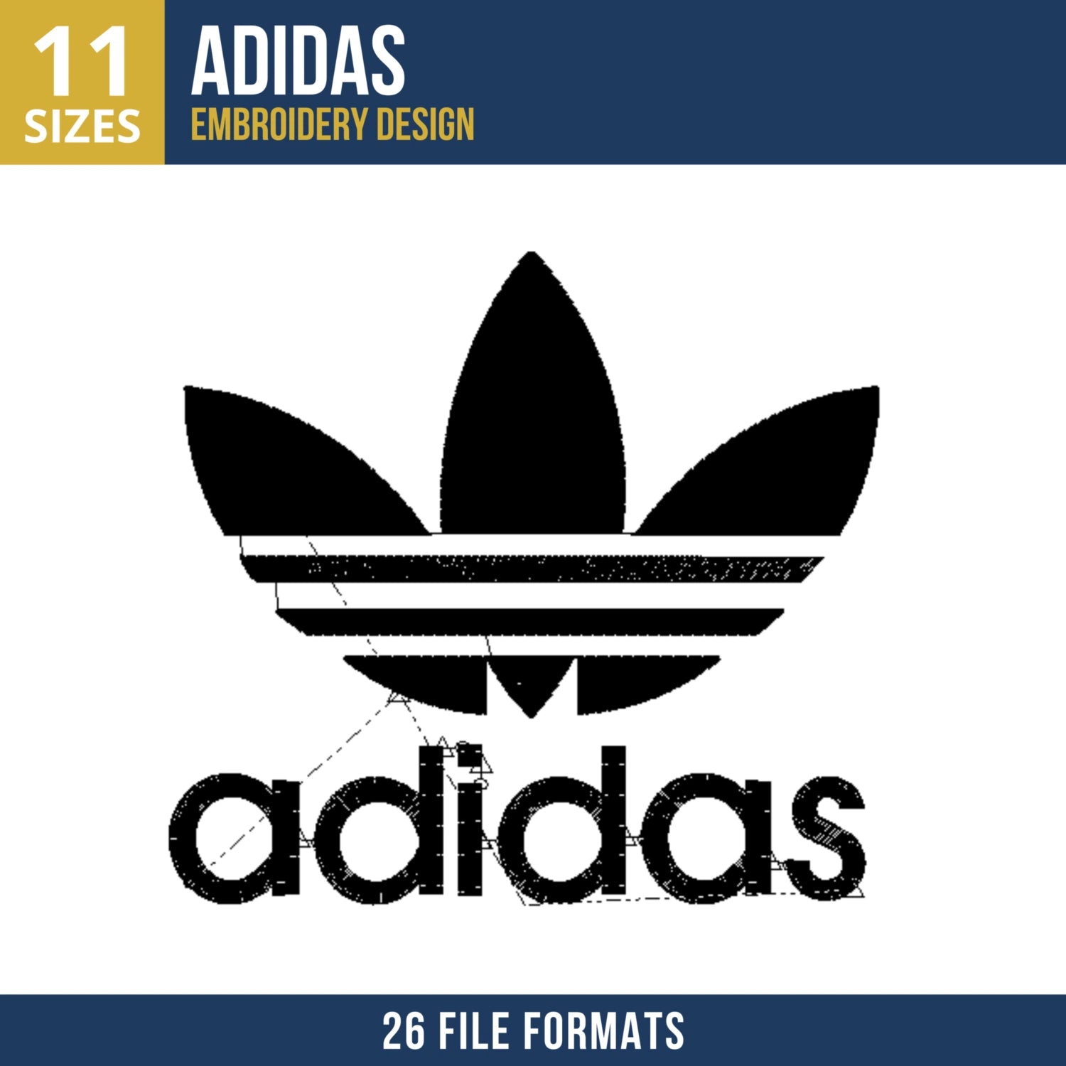 Adidas Trefoil Machine Embroidery Design