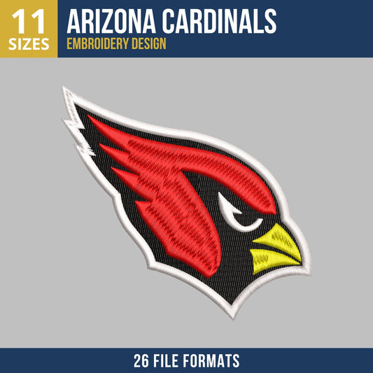 Arizona Cardinals Head Logo Football Embroidery Design