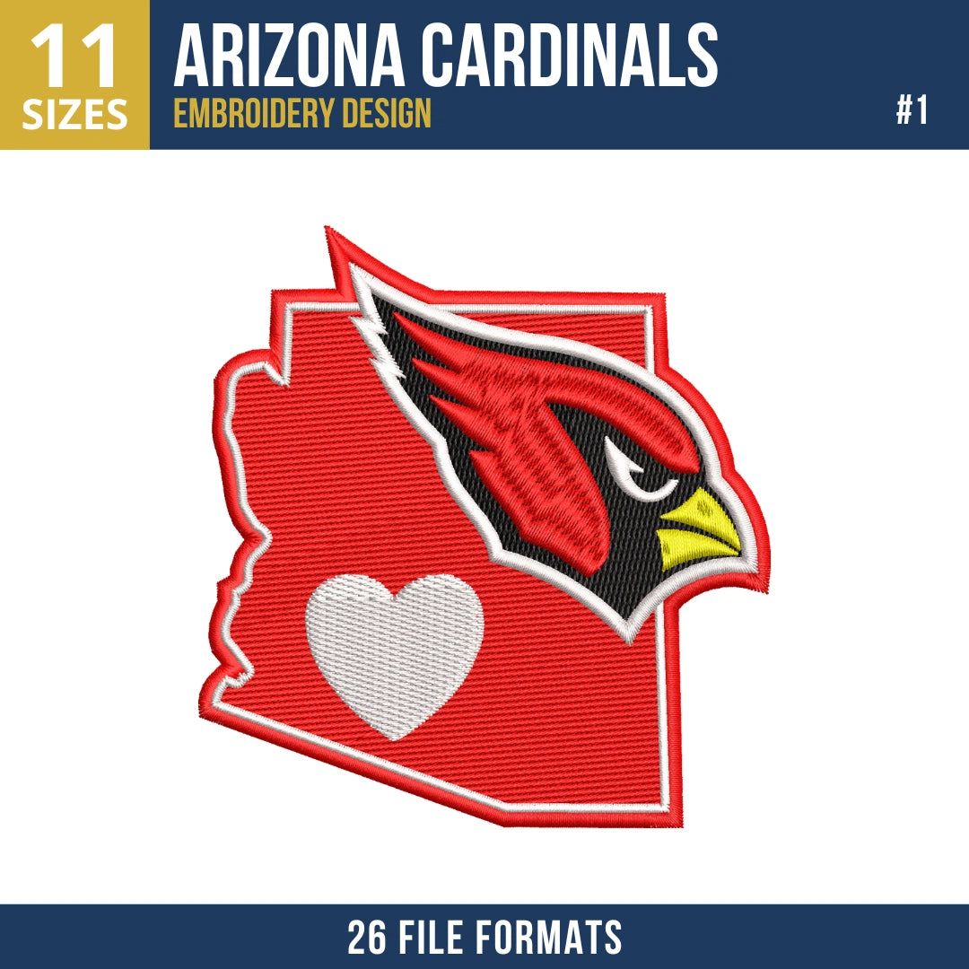 Arizona Cardinals Embroidery Design Bundle