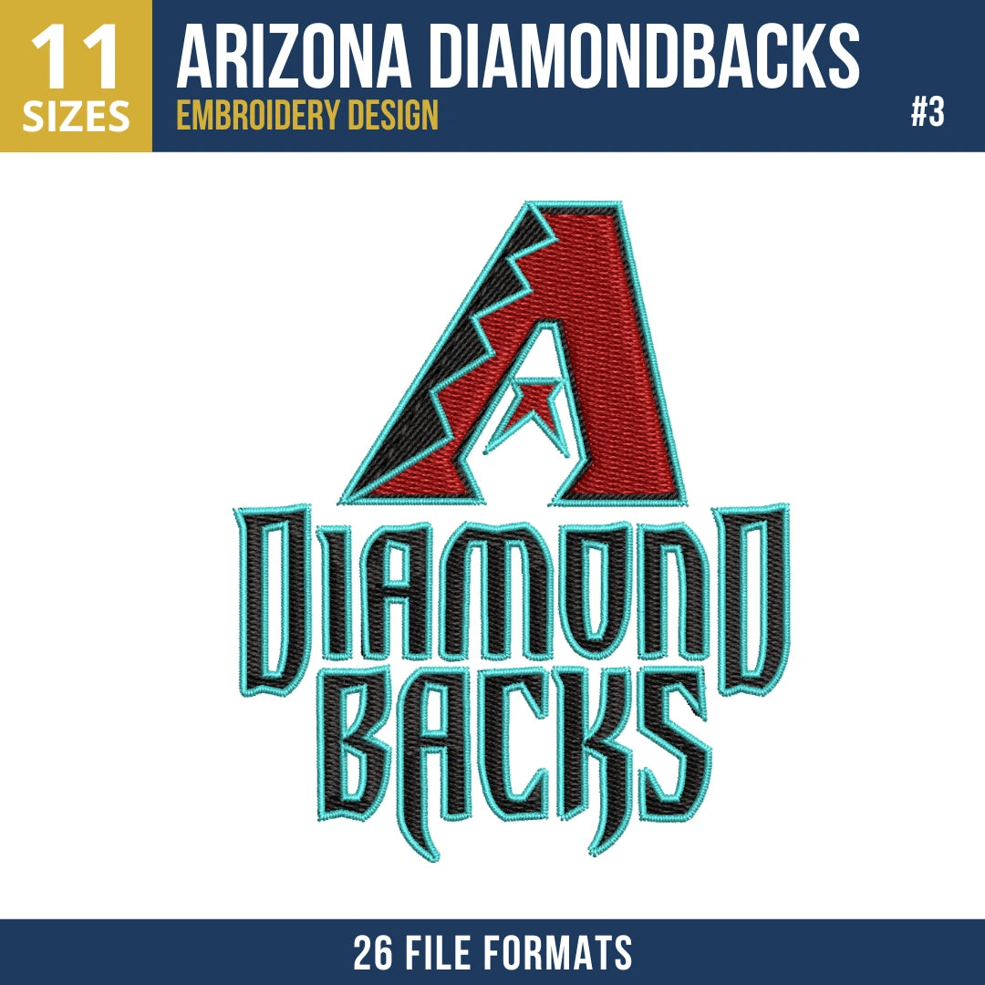 Arizona Diamondbacks Embroidery Design Bundle 