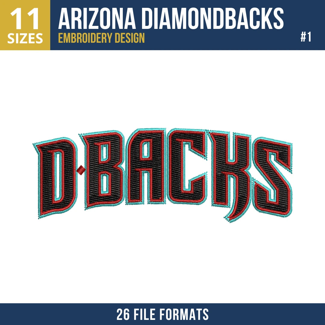 Arizona Diamondbacks Embroidery Design Bundle 