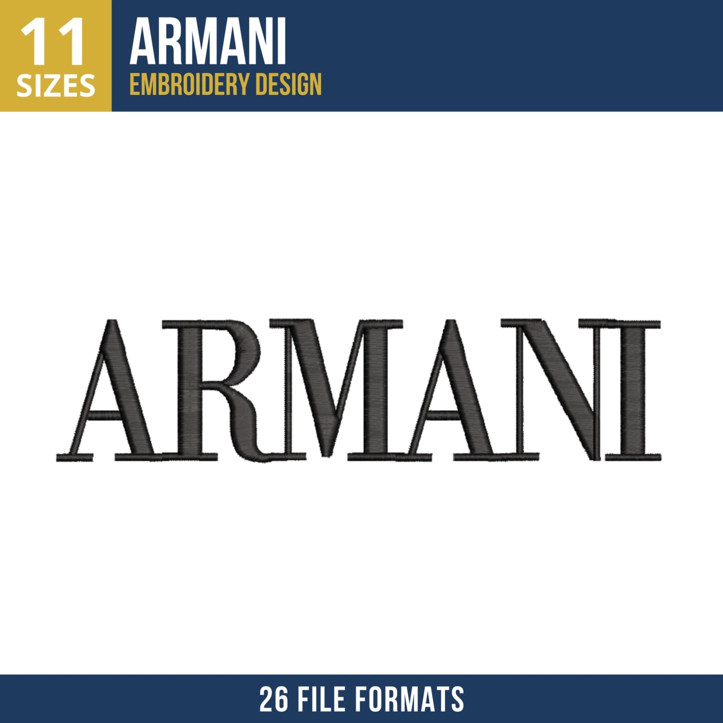Armani Logo Embroidery File for Fashion Apparel