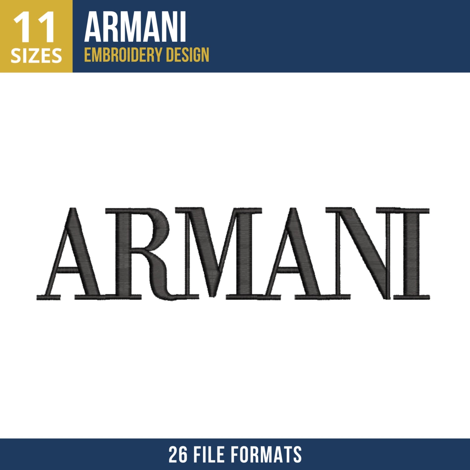 Armani Logo Embroidery File for Fashion Apparel