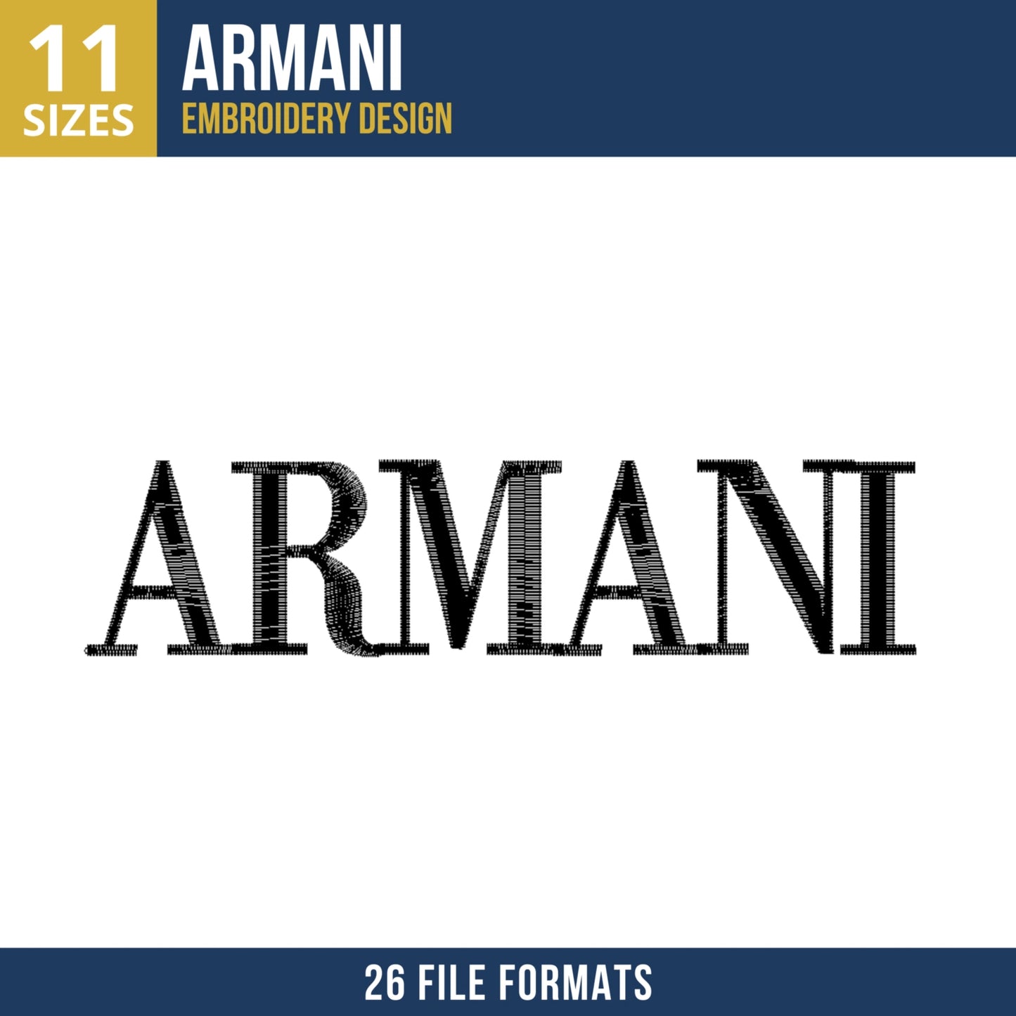 Armani Logo Embroidery File for Fashion Apparel