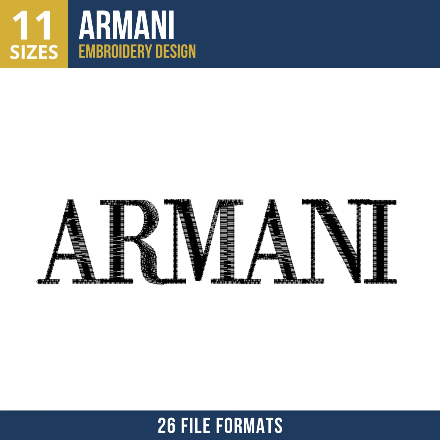 Armani Logo Embroidery File for Fashion Apparel
