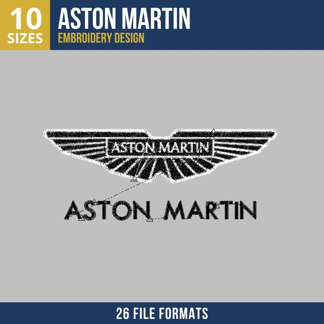 Aston Martin Wings Logo Embroidery Design